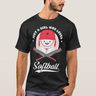 Camiseta Liga Juvenil de Softbol Apenas Uma Garota Que Ama