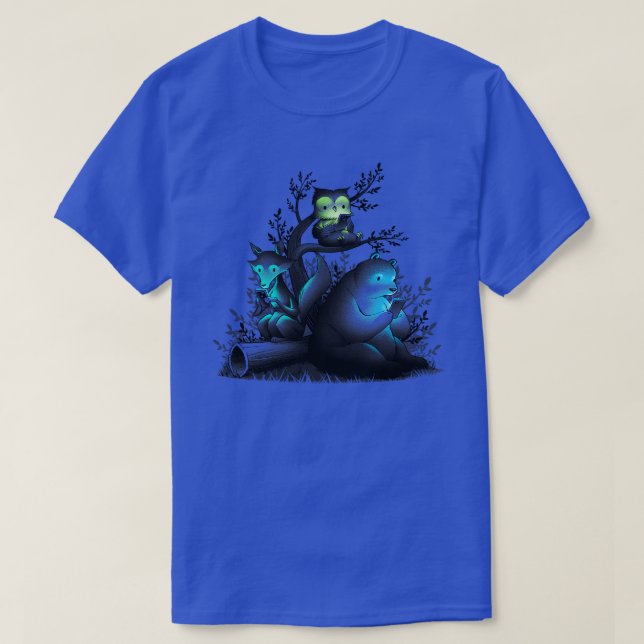 Camiseta Ligação Com Os Animais Da Floresta Utilizando Tele (Frente do Design)