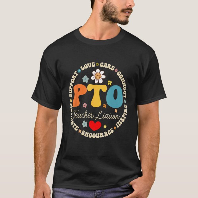 Camiseta Ligação do professor PTO de volta ao grupo escolar (Frente)