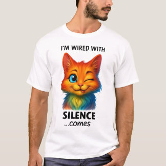 Camiseta Ligado ao Silêncio Citação Poética Engraçada