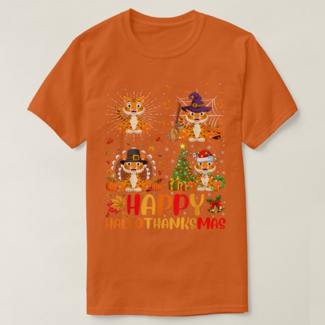 Camiseta Ligador de Natal de Ação de Graças de Halloween Ha (Frente do Design)