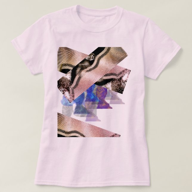 Camiseta Ligadura rosa-Dourada Blip (Frente do Design)