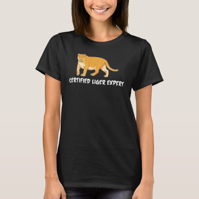 Camiseta Liger Expert Lion Tiger Wild Zoo Animal (Frente)