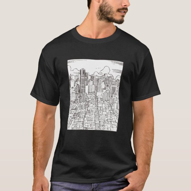 Camiseta Light Academia Skyscraper Buildings Structures Eng (Frente)