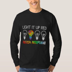 Camiseta Light It Up Red Autism Red Instead Acceptance Not 