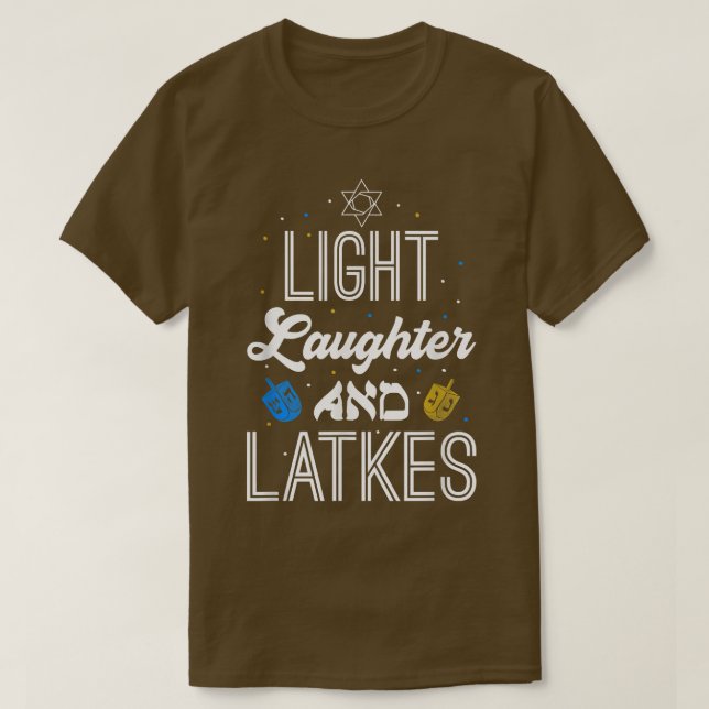 Camiseta Light Laughter Latkes Hanukkah Jewish Festival Men (Frente do Design)