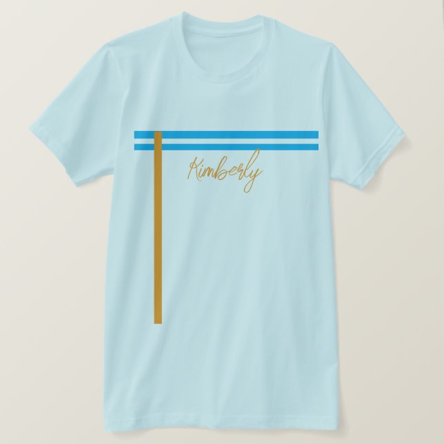 Camiseta Light Sky Blue Minimal Custom Name Basic T-Shirt (Frente do Design)