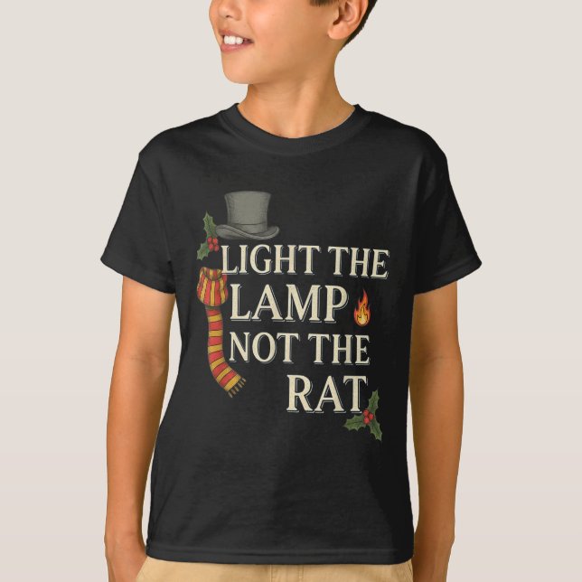 Camiseta Light The Lamp Not The Rat Christmas Funny Novelty (Frente)