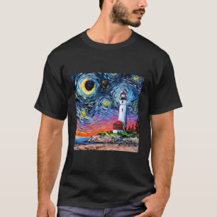 Camiseta Lighthoury Starry Night Ocean Náutico Costeira Por