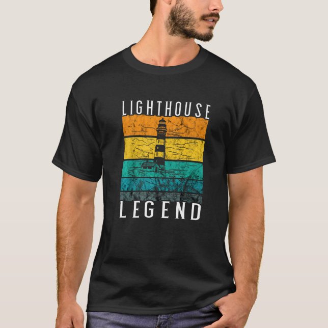 Camiseta Lighthouse Retro Vintage Legend Seaside Life Beach (Frente)