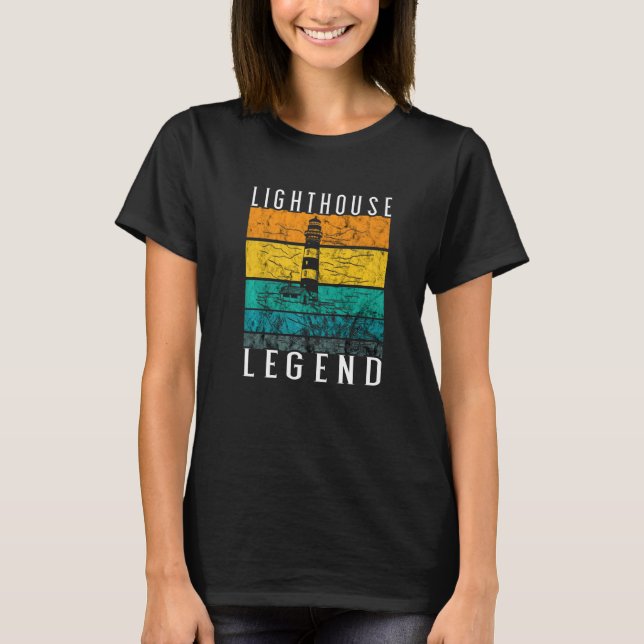 Camiseta Lighthouse Retro Vintage Legend Seaside Life Beach (Frente)