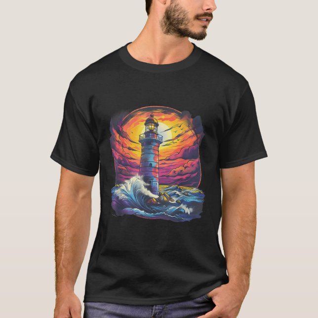 Camiseta Lighthouse Sailing Sea Beach Boating Seaside House (Frente)
