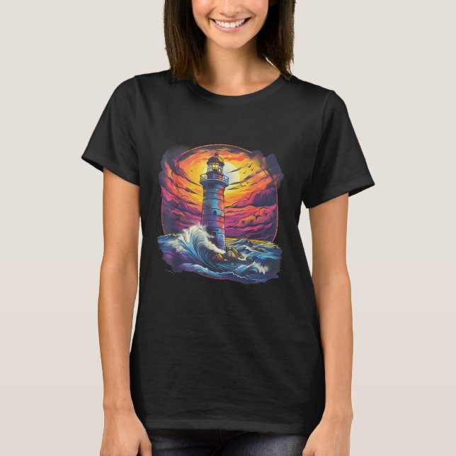 Camiseta Lighthouse Sailing Sea Beach Boating Seaside House (Frente)
