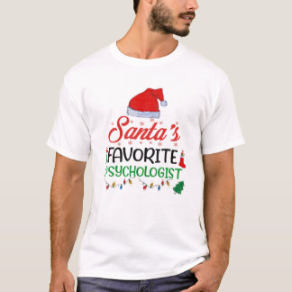Camiseta Lighting Xmas Santa's-Favorite Psychologist Christ