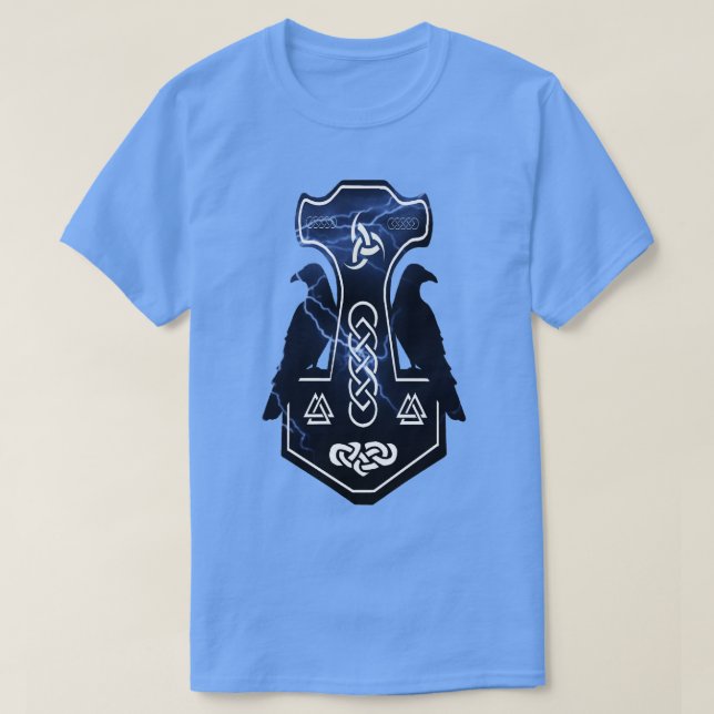 Camiseta Lightning Bolt Thors Hammer (Frente do Design)
