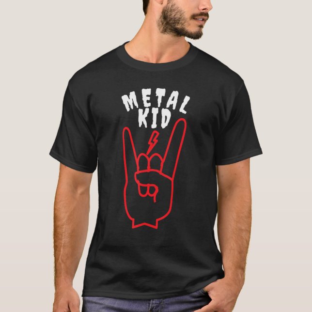 Camiseta LightRock Hand Metal Sign Rock Music Me Sobreviveu (Frente)