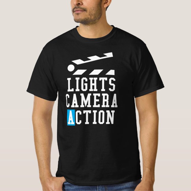 Camiseta Lights Camera Action Clapper Conselho - Cinemateca (Frente)