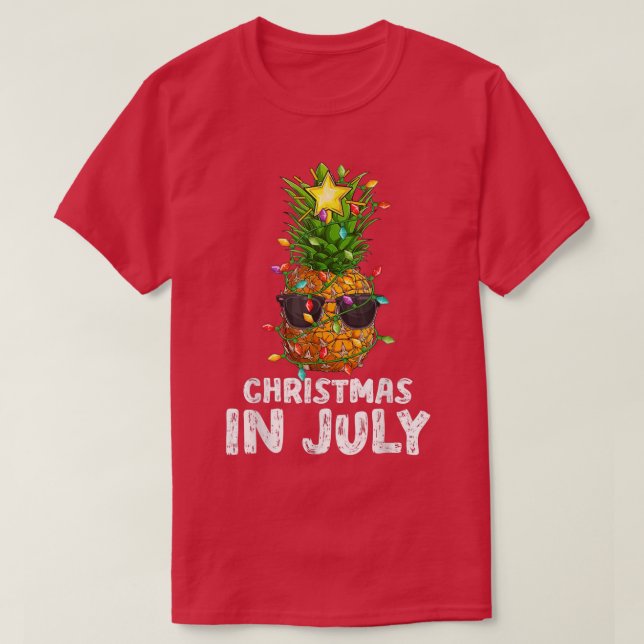 Camiseta Lights Pineapple Xmas Tree Funny Pineapple Christy (Frente do Design)