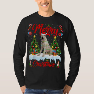 Camiseta Lights Xmas Tree Papais noeis Irish Wolfhound Dog
