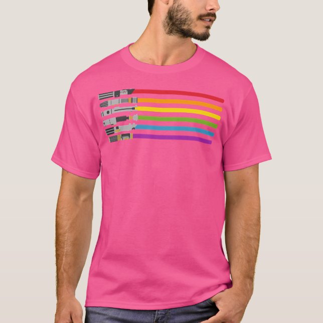 Camiseta Lightsaber Rainbow (Frente)