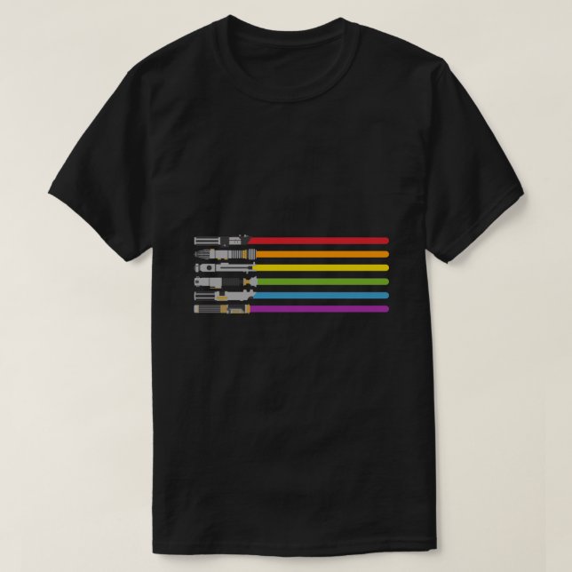 Camiseta Lightsaber Rainbow Essential T-Shirt (Frente do Design)