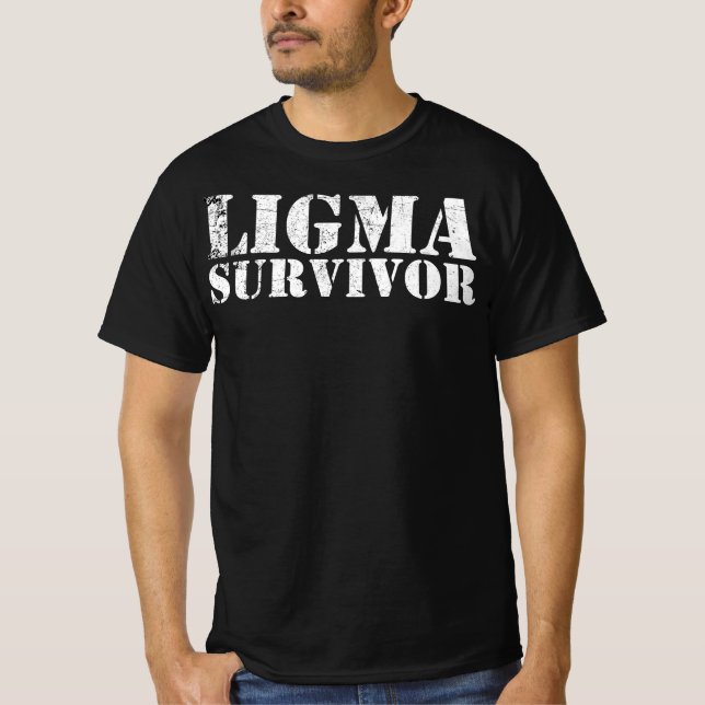 Camiseta Ligma Survivor - Dank Memory Red Box Logo (Frente)