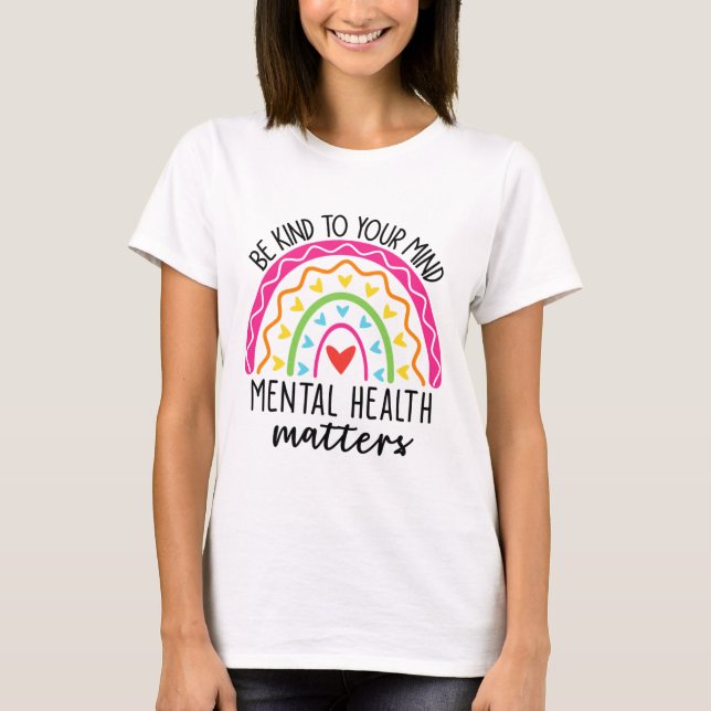 Camiseta Ligue Para Sua Mente Leopardo Rainbow Mental Healt (Frente)