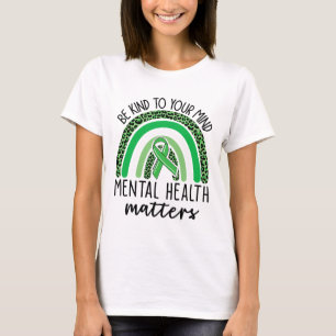 Camiseta Ligue Para Sua Mente Leopardo Rainbow Mental Healt