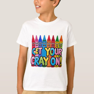 Camiseta Ligue Seu Crayon! Arte sobre Cartoons Felizes