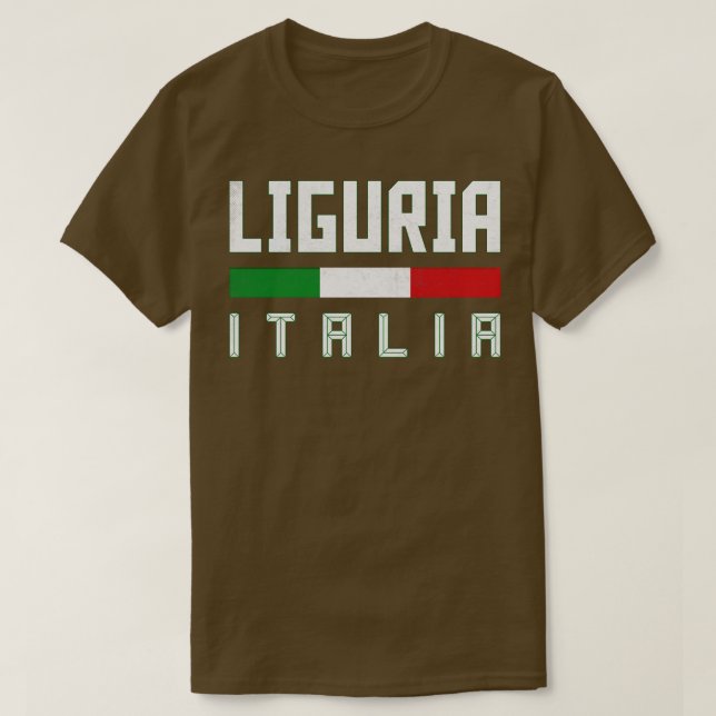 Camiseta Liguria Itália Tipografia Design (Frente do Design)