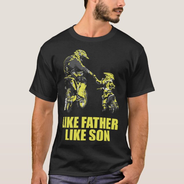 Camiseta Like Father Motocross Like Son Motocross Dad And M (Frente)
