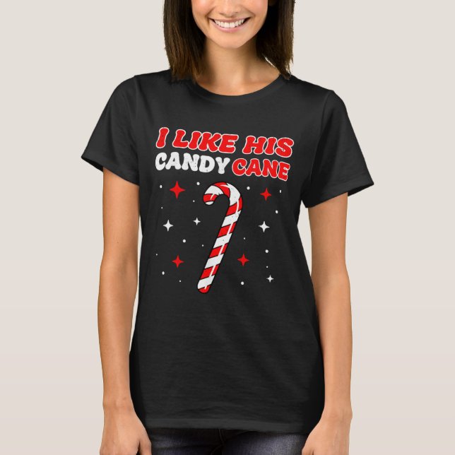 Camiseta Like His Candy Cane Her Peppermint Candies Christm (Frente)