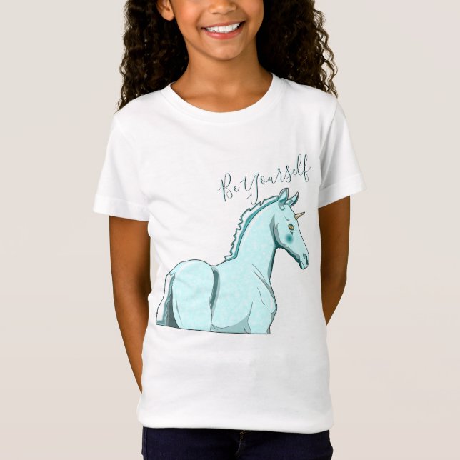 Camiseta Lil Blue Palomino Unicorn (Seja Você Mesmo) (Frente)