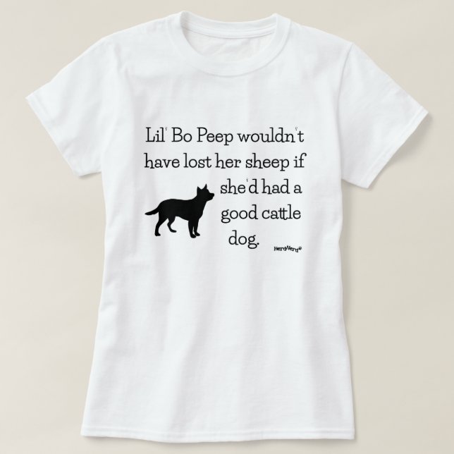 Camiseta Lil BO olha e cães do gado - HerdNerd (Frente do Design)