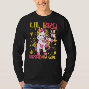 Camiseta Lil Bro da Rapariga de Aniversário Flossing Unicor