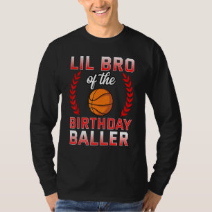 Camiseta Lil Bro Do Aniversário Do Baile De Basquete