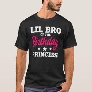 Camiseta Lil Bro Do Aniversário Do Partido Princesa Bday Ce