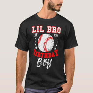 Camiseta Lil Bro Do Beisebol Do Aniversário, Bday Ce