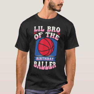 Camiseta Lil Bro Do Tema De Basquete De Aniversário Bd