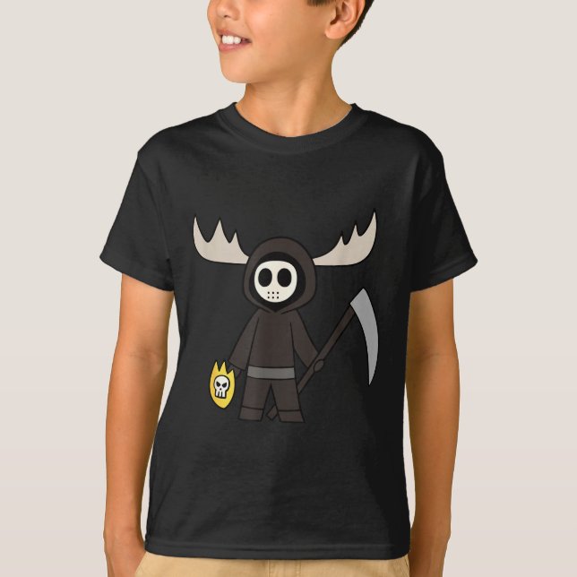 Camiseta Lil Doom Moose - Funny Reaper Cartoon  (Frente)