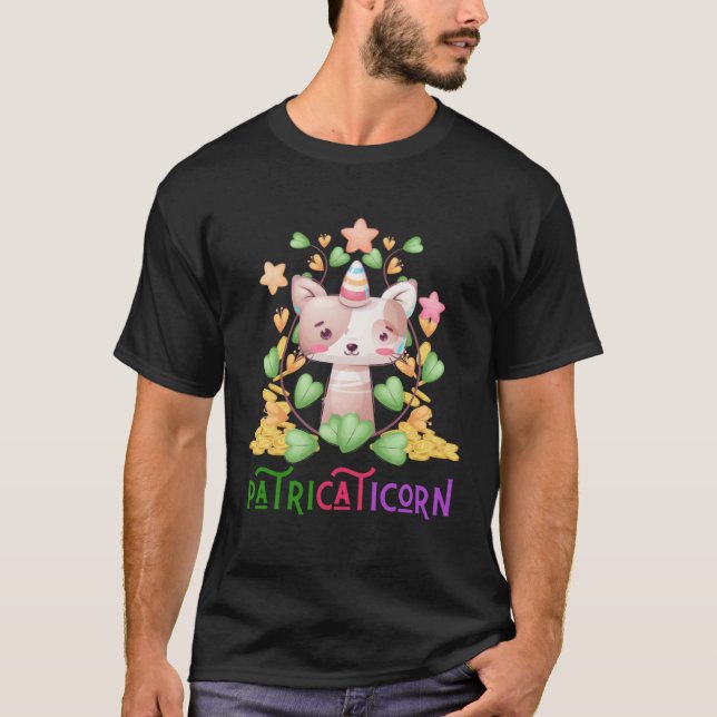 Camiseta Lil Miss Irish Caticorn Green St Patricks Day Unic (Frente)