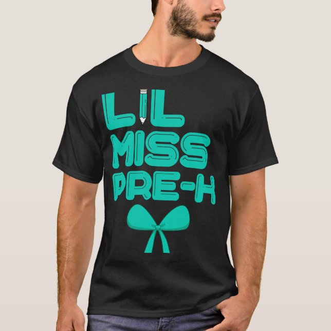 Camiseta Lil Miss Pre K Cute Pre Kindergarten School  1 (Frente)