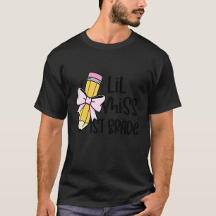 Camiseta Lil Miss Primeiro Grau Lápis com Laço de Volta à E