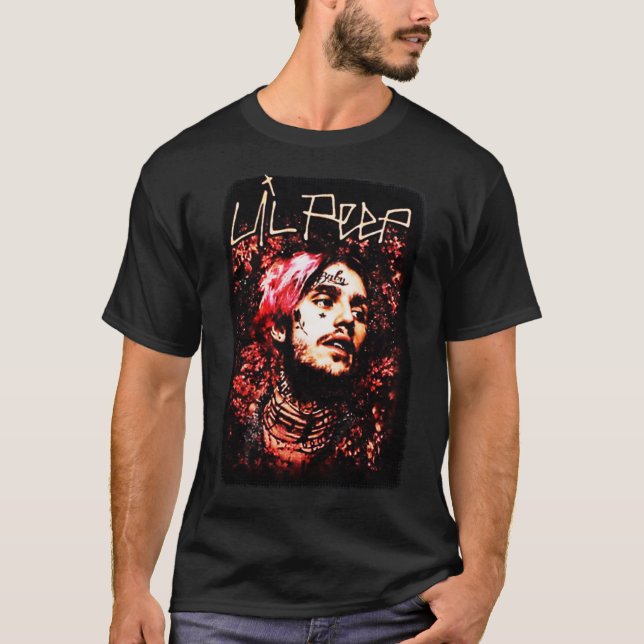 Camiseta Lil Peep Floral Portrait Essential  (Frente)