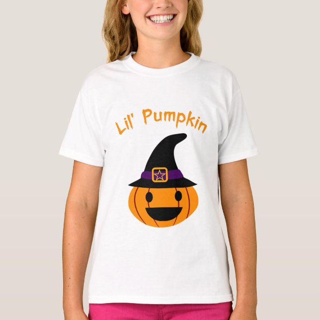 Camiseta Lil Pumpkin Halloween Kids Design - Pumpkin Bonito (Frente)