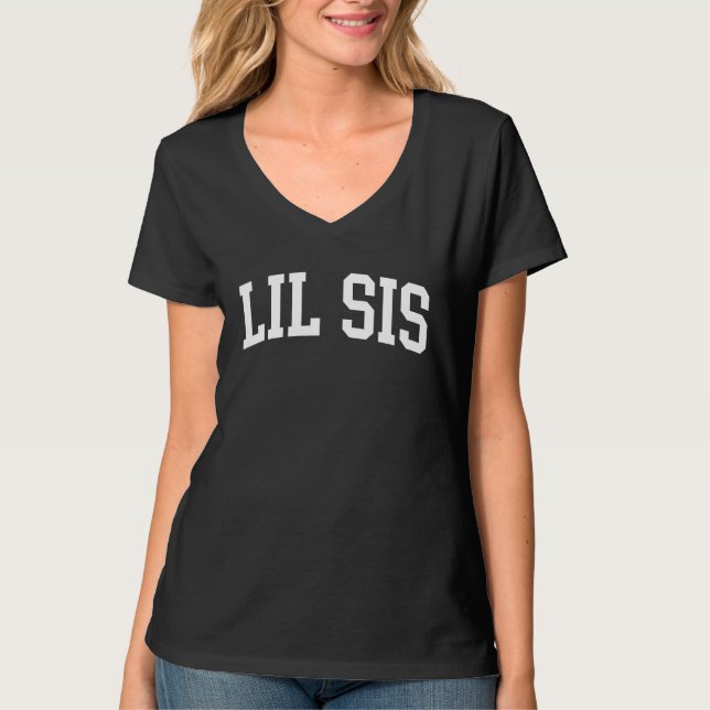 Camiseta Lil Sis 2023 Little Sister Announcement Girls Sibl (Frente)