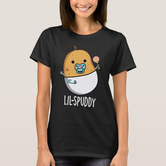 Camiseta Lil-spuddy Funny Potato Pun Dark BG (Frente)