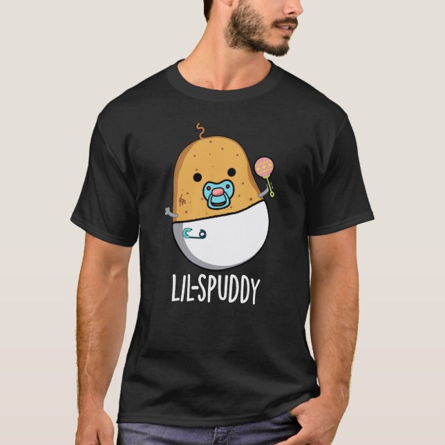 Camiseta Lil-spuddy Funny Potato Pun Dark BG (Frente)