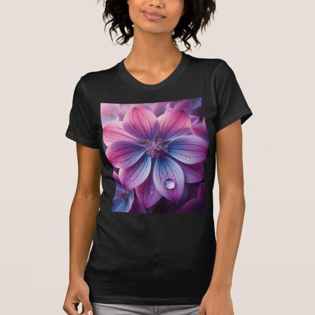 Camiseta Lilac Floral Purple e Rosa (Frente)