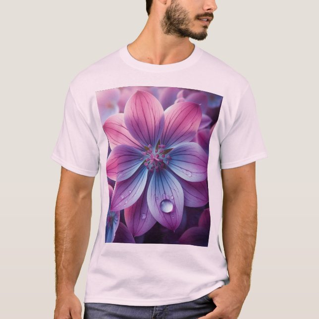 Camiseta Lilac Floral Purple e Rosa (Frente)